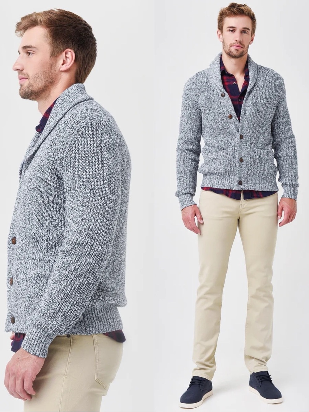 Faherty Brand Marled Cotton Cardigan Sweater